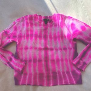 AQUA neon pink purple tie dye cashmere sweater size S
